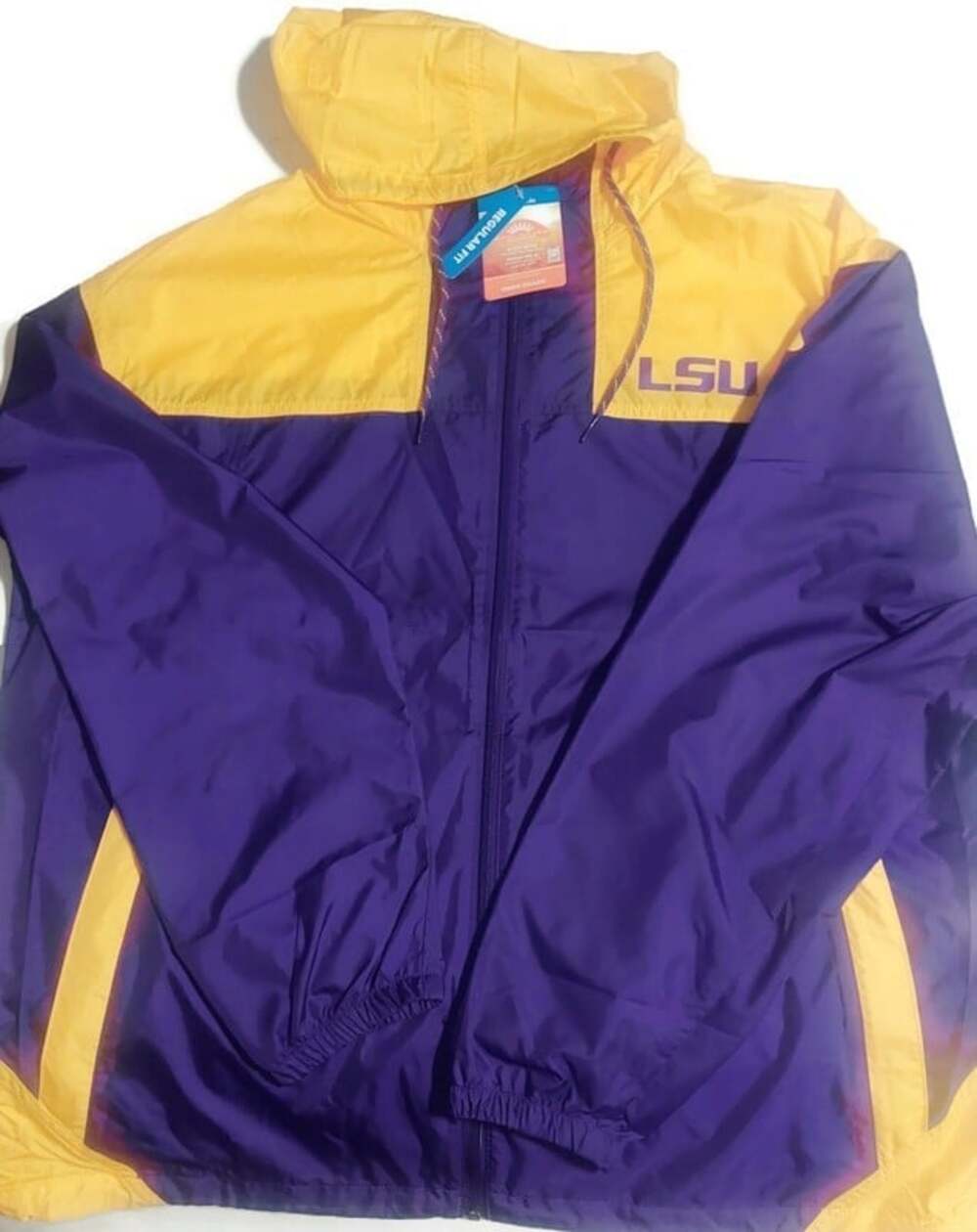 NWT Columbia NCAA LSU Tigers CLG Flash Challenger Full Zip Windbreaker Mens L